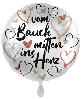 Folienballon - Vom Bauch mitten ins Herz - ø 43cm